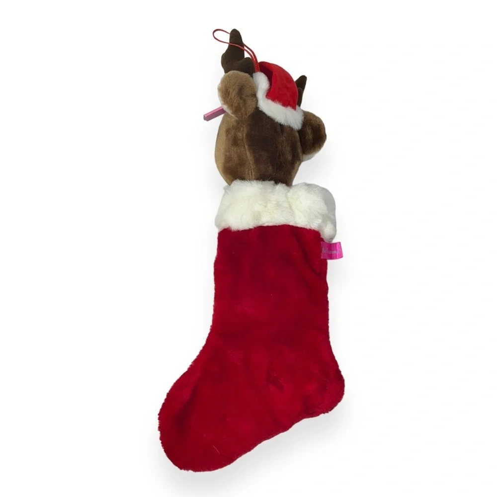 Vintage Bellissima Reindeer Stocking 18” Jingle Bell Christmas Decoration‎